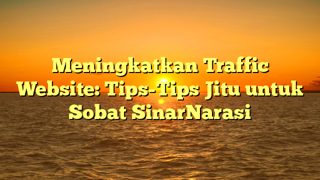Meningkatkan Traffic Website: Tips-Tips Jitu untuk Sobat SinarNarasi